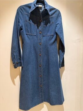 authentic vintage 1970s Landlubber denim midi shirtdress